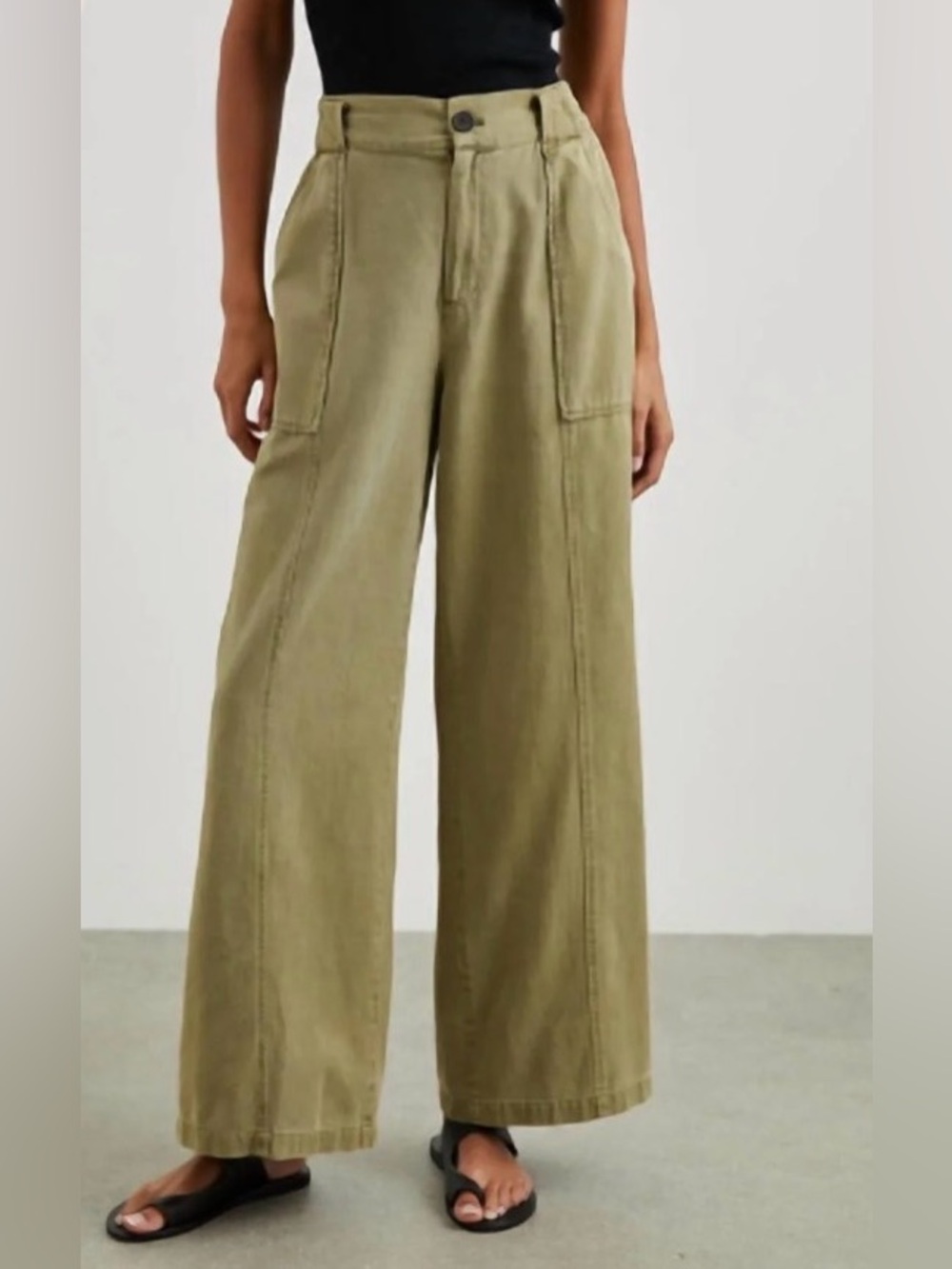 Rails High-Waist Wide Leg Utility Pants - Olive